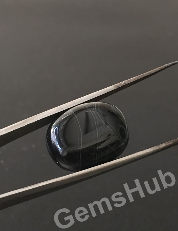 Natural Certified Sulemani Black Hakik Stone, 18.40 ct